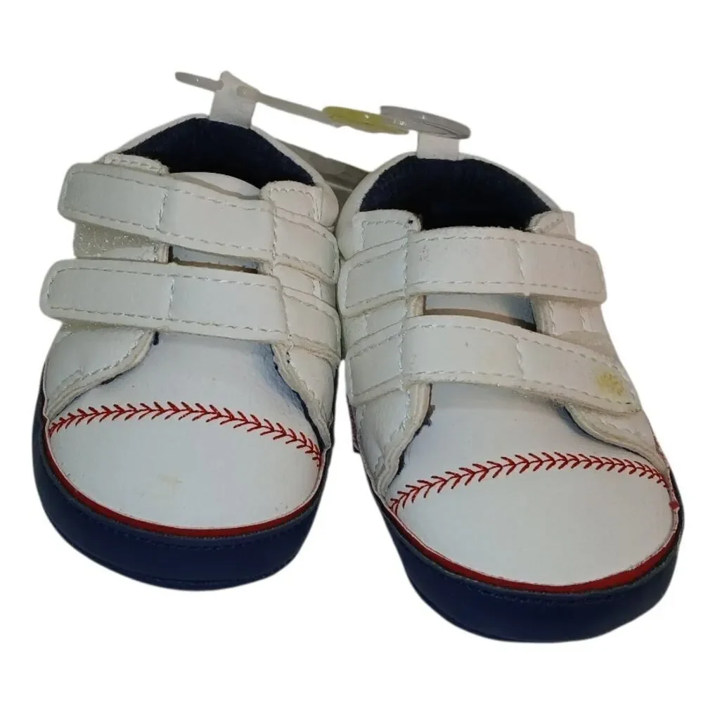 Goldbug Baby Boy New w/Tags Baseball Easy Close Sneakers, 0-3 Months